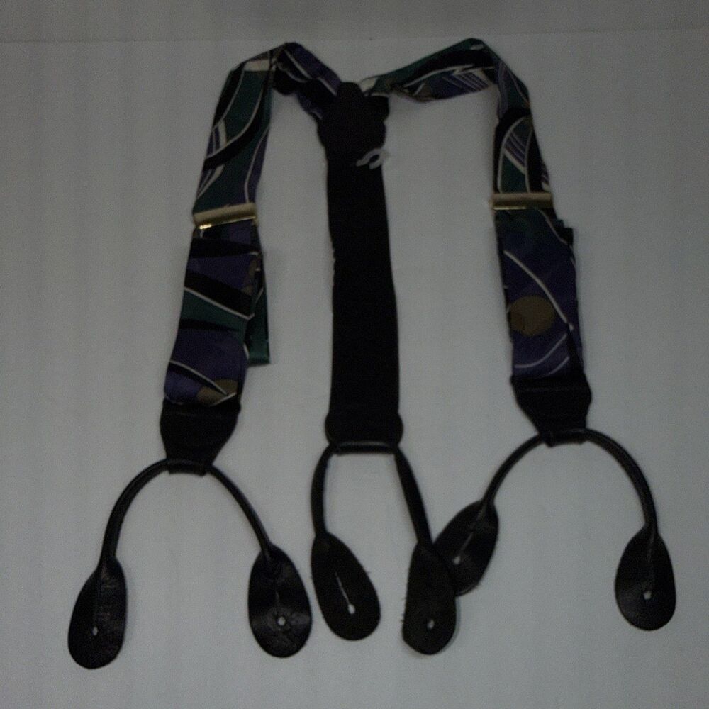 Men's Adjustable Y-Back Suspenders 100% Silk Brown